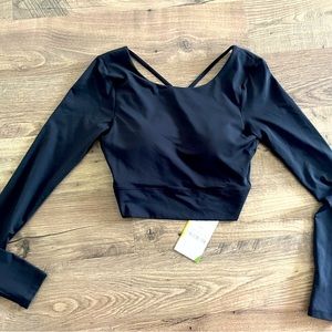 Halarrah long sleeve cross back sports bra NWT